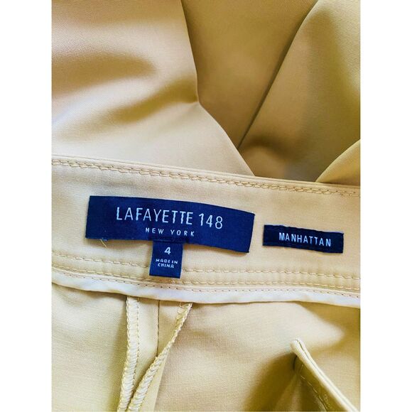 Lafayette 148 New York Mustard Yellow Pants Sz  4 Manhattan Style - Picture 4 of 4